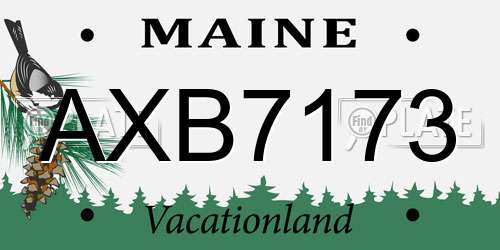 AXB7173 Maine License Plate