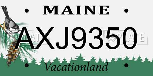 AXJ9350 Maine License Plate