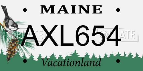 AXL654 Maine License Plate
