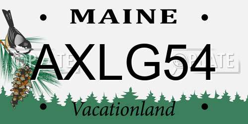 AXLG54 Maine License Plate