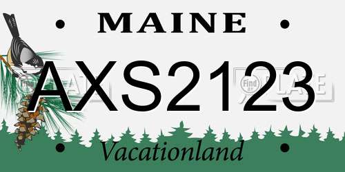 AXS2123 Maine License Plate