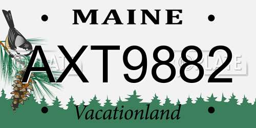 AXT9882 Maine License Plate