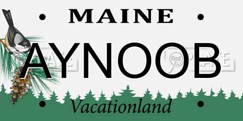AYNOOB Maine License Plate
