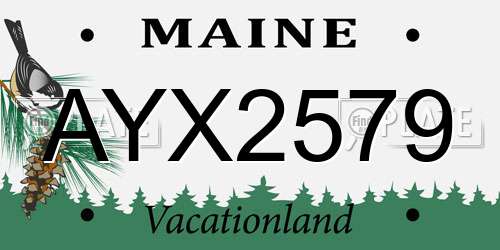 AYX2579 Maine License Plate