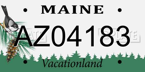 AZ04183 Maine License Plate