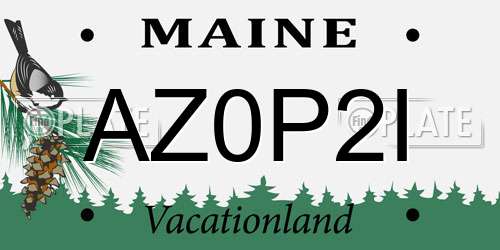 AZ0P2I Maine License Plate