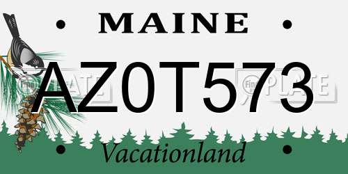 AZ0T573 Maine License Plate