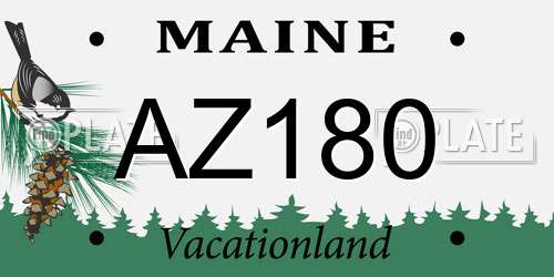 AZ180 Maine License Plate