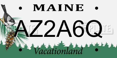 AZ2A6Q Maine License Plate