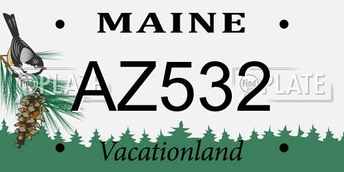 AZ532 Maine License Plate