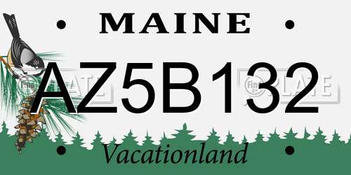 AZ5B132 Maine License Plate
