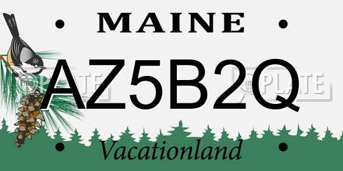 AZ5B2Q Maine License Plate