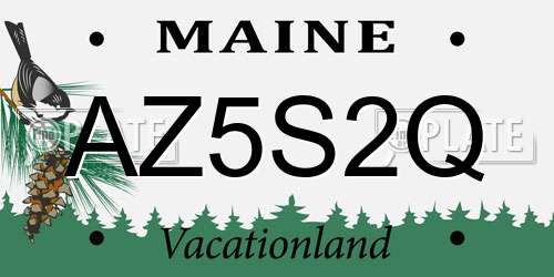 AZ5S2Q Maine License Plate
