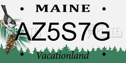 AZ5S7G Maine License Plate