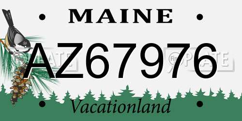 AZ67976 Maine License Plate