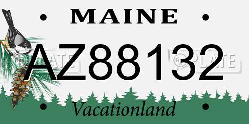 AZ88132 Maine License Plate