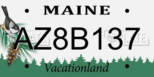 AZ8B137 Maine License Plate