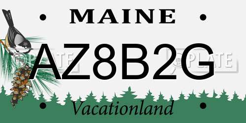 AZ8B2G Maine License Plate