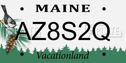 AZ8S2Q Maine License Plate