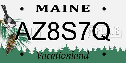AZ8S7Q Maine License Plate