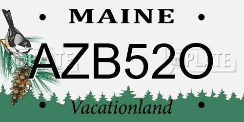 AZB52O Maine License Plate