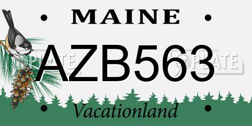 AZB563 Maine License Plate