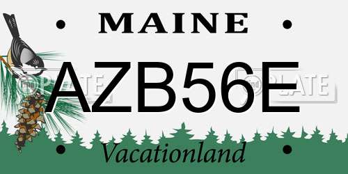 AZB56E Maine License Plate