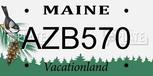 AZB570 Maine License Plate