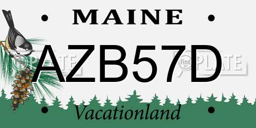 AZB57D Maine License Plate