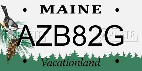 AZB82G Maine License Plate