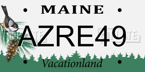 AZRE49 Maine License Plate