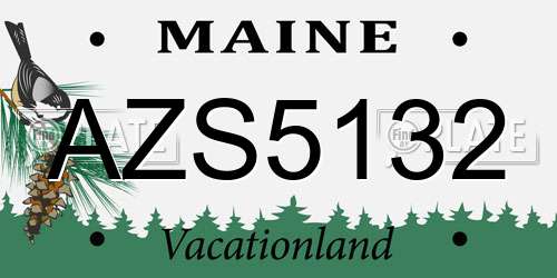 AZS5132 Maine License Plate