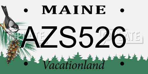 AZS526 Maine License Plate