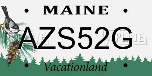 AZS52G Maine License Plate