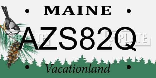 AZS82Q Maine License Plate