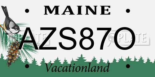 AZS87O Maine License Plate