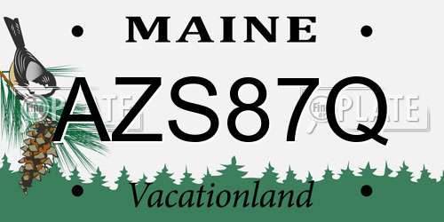 AZS87Q Maine License Plate