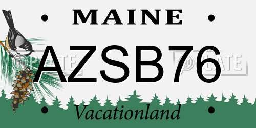 AZSB76 Maine License Plate