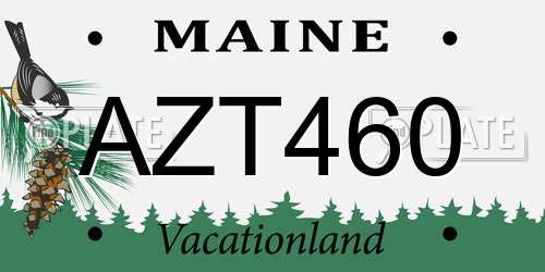 AZT460 Maine License Plate