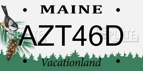 AZT46D Maine License Plate