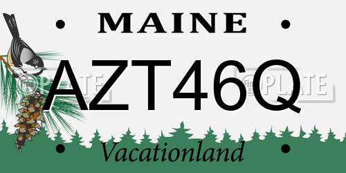AZT46Q Maine License Plate