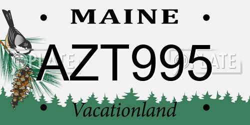 AZT995 Maine License Plate