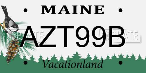 AZT99B Maine License Plate