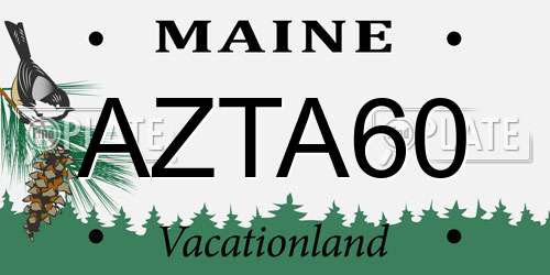 AZTA60 Maine License Plate