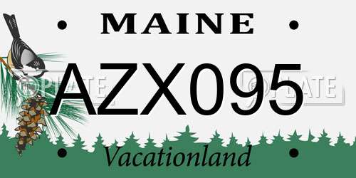 AZX095 Maine License Plate