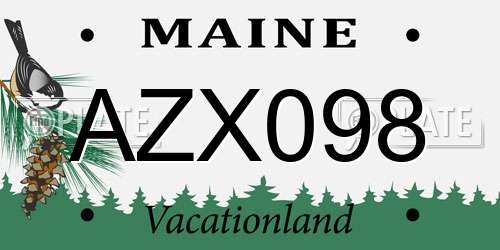 AZX098 Maine License Plate