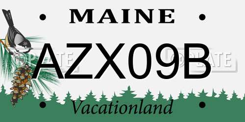 AZX09B Maine License Plate