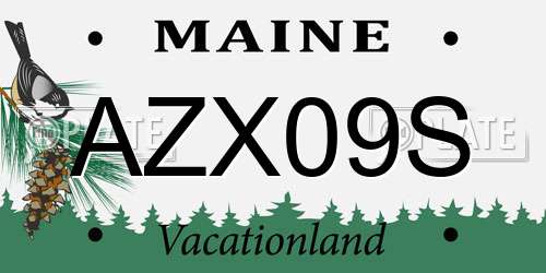 AZX09S Maine License Plate
