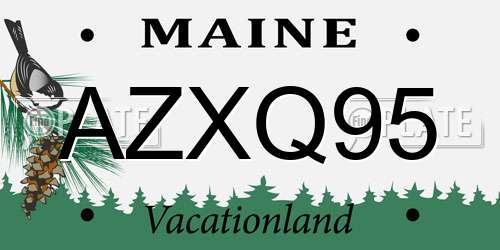 AZXQ95 Maine License Plate