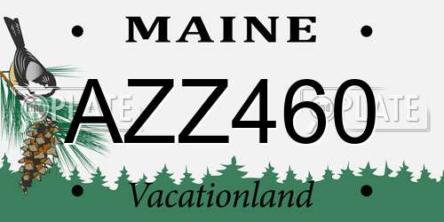 AZZ460 Maine License Plate